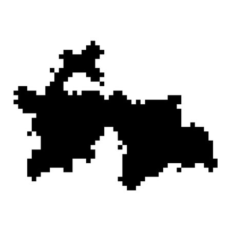 Pixel map of Tajikistan. vector illustration.のイラスト素材