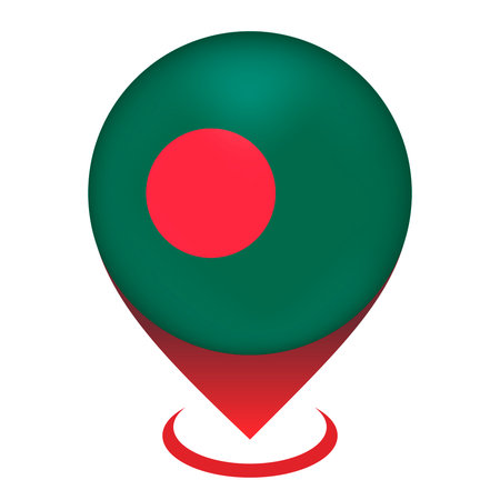 Map pointer with contry Bangladesh. Bangladesh flag. vector illustration.のイラスト素材