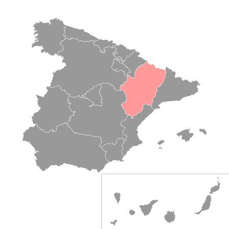 Aragon map, Spain region. vector illustration.のイラスト素材