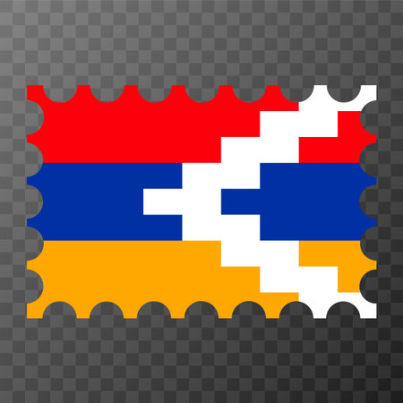 Postage stamp with Artsakh flag. Vector illustration.のイラスト素材
