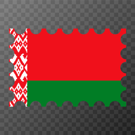 Postage stamp with Belarus flag. Vector illustration.のイラスト素材