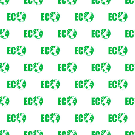Eco friendly pattern with green globe.のイラスト素材
