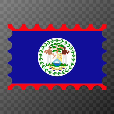 Postage stamp with Belize flag. Vector illustration.のイラスト素材