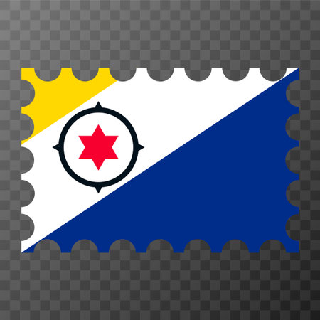 Postage stamp with Bonaire flag. Vector illustration.のイラスト素材