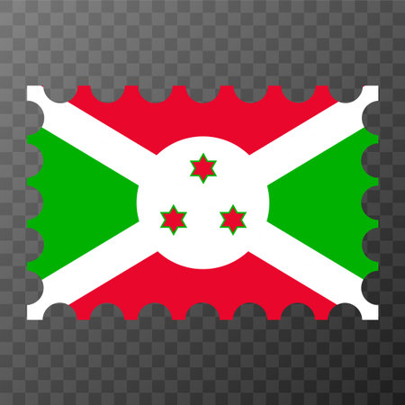 Postage stamp with Burundi flag. Vector illustration.のイラスト素材