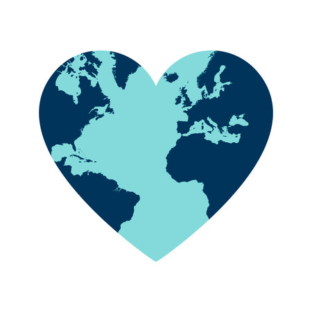 Globe heart, world health day concept.のイラスト素材