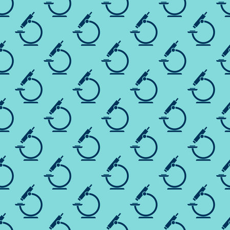 Microscope Pattern Icon, Laboratory Magnification Instrument, Flat Design.のイラスト素材