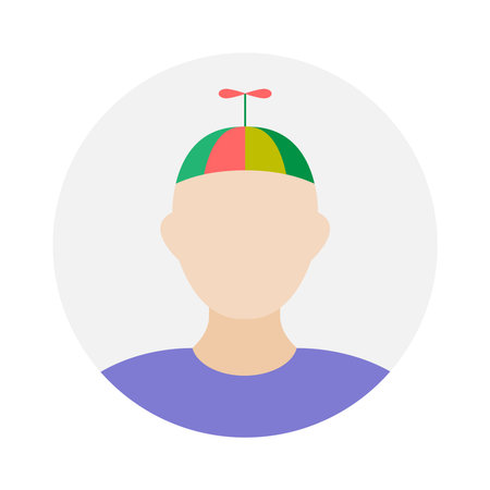 Empty face icon avatar with propeller hat. Vector illustration.のイラスト素材