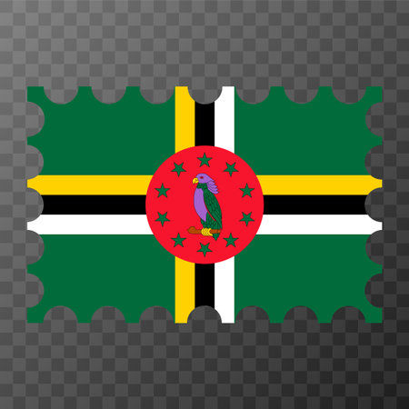 Postage stamp with Dominica flag. Vector illustration.のイラスト素材