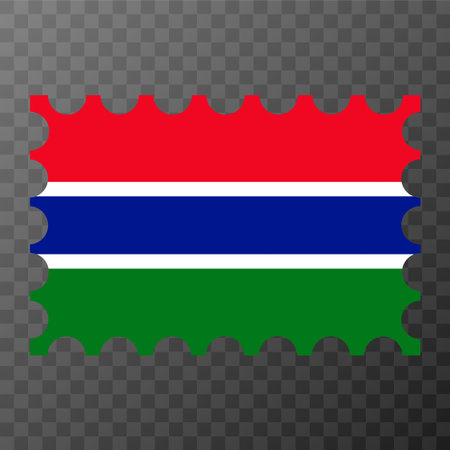 Postage stamp with Gambia flag. Vector illustration.のイラスト素材
