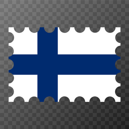 Postage stamp with Finland flag. Vector illustration.のイラスト素材
