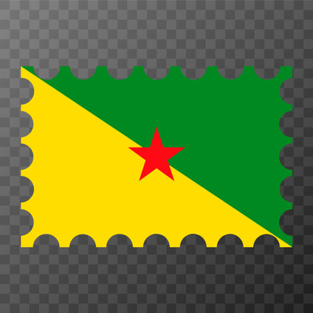 Postage stamp with French Guiana flag. Vector illustration.のイラスト素材