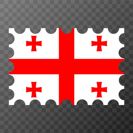 Postage stamp with Georgia flag. Vector illustration.のイラスト素材