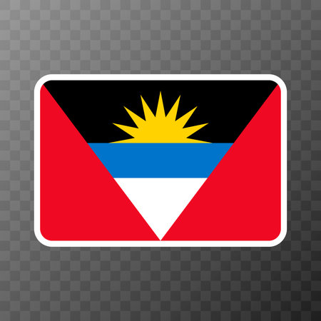 Antigua and Barbuda flag, official colors and proportion. Vector illustration.のイラスト素材