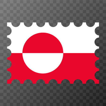 Postage stamp with Greenland flag. vector illustration.のイラスト素材