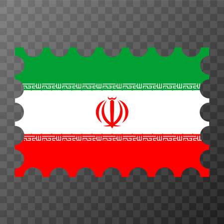 Postage stamp with Iran flag. vector illustration.のイラスト素材