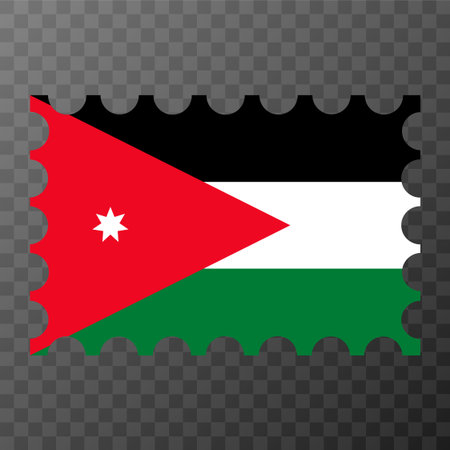 Postage stamp with Jordan flag. vector illustration.のイラスト素材