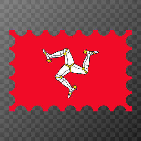 Postage stamp with Isle of Mann flag. vector illustration.のイラスト素材