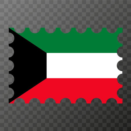 Postage stamp with Kuwait flag. vector illustration.のイラスト素材