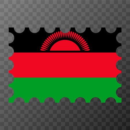 Postage stamp with Malawi flag. vector illustration.のイラスト素材