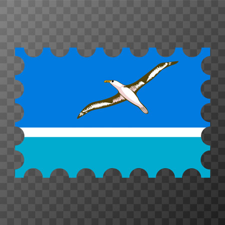 Postage stamp with Midway Atoll flag. vector illustration.のイラスト素材