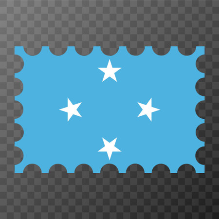 Postage stamp with Micronesia flag. vector illustration.のイラスト素材