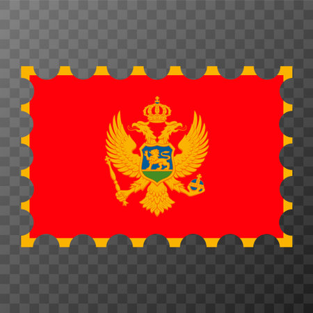 Postage stamp with Montenegro flag. vector illustration.のイラスト素材
