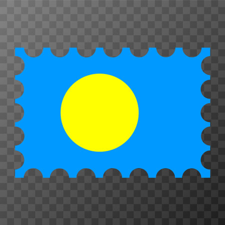 Postage stamp with Palau flag. vector illustration.のイラスト素材