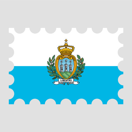 Postage stamp with San Marino flag. vector illustration.のイラスト素材