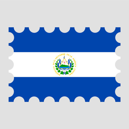 Postage stamp with Salvador flag. vector illustration.のイラスト素材