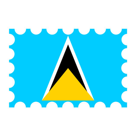 Postage stamp with Saint Lucia flag. vector illustration.のイラスト素材
