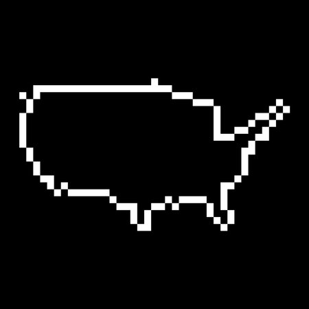 Pixel map of USA. vector illustration.のイラスト素材