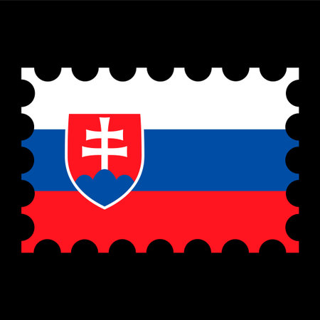 Postage stamp with Slovakia flag. vector illustration.のイラスト素材