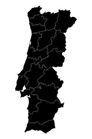 Portugal map with Districts. vector illustration.のイラスト素材
