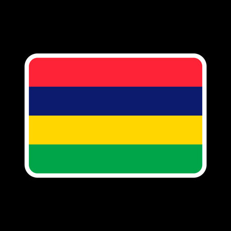 Mauritius flag, official colors and proportions. vector illustration.のイラスト素材