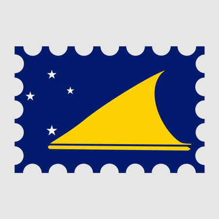 Postage stamp with Tokelau flag. vector illustration.のイラスト素材