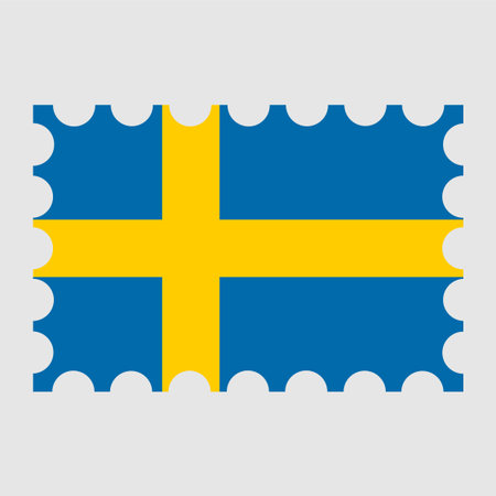 Postage stamp with Sweden flag. vector illustration.のイラスト素材