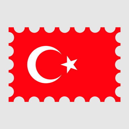Postage stamp with Turkey flag. vector illustration.のイラスト素材