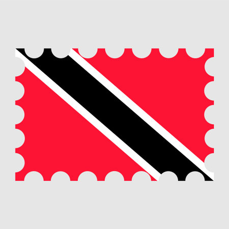 Postage stamp with Trinidad and Tobago flag. vector illustration.のイラスト素材