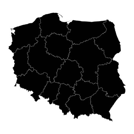 Poland map with provinces. vector illustration.のイラスト素材