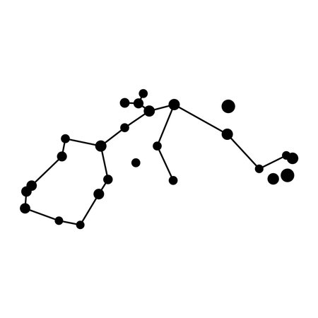 Aquarius constellation map. vector illustration.のイラスト素材
