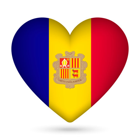 Andorra flag in heart shape. vector illustration.のイラスト素材