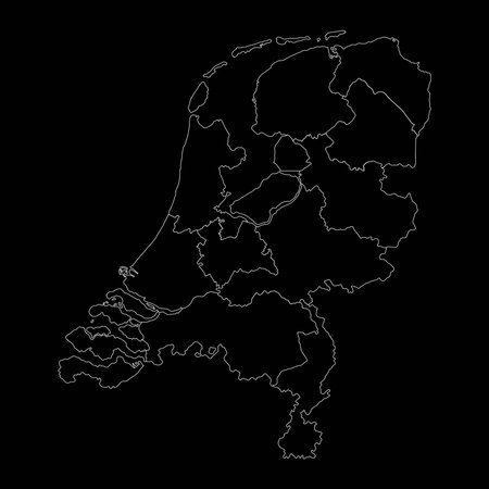 Netherlands map with provinces. vector illustration.のイラスト素材
