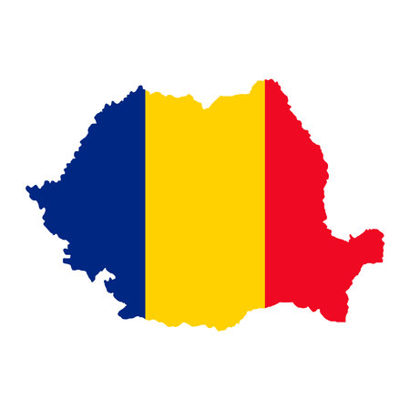 Romania map with flag. vector illustration.のイラスト素材