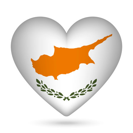 Cyprus flag in heart shape. vector illustration.のイラスト素材