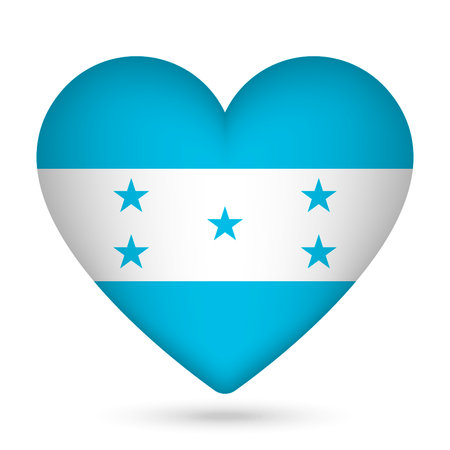 Honduras flag in heart shape. vector illustration.のイラスト素材