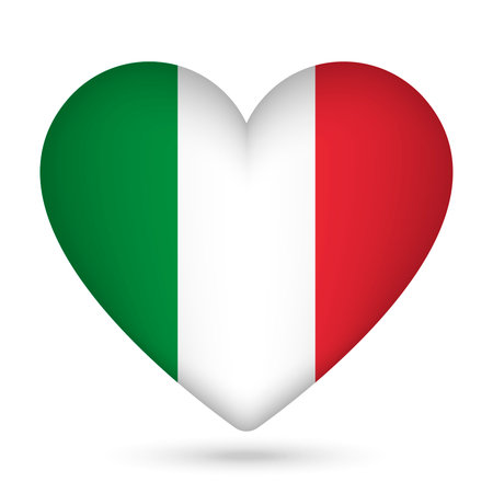 Italy flag in heart shape. vector illustration.のイラスト素材