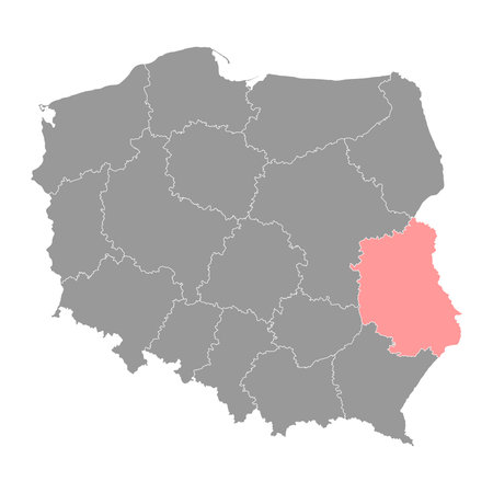 Lublin Voivodeship map, province of Poland. vector illustration.のイラスト素材