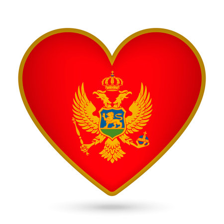 Montenegro flag in heart shape. vector illustration.のイラスト素材