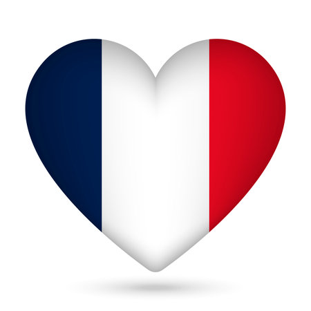 Saint Martin flag in heart shape. vector illustration.のイラスト素材